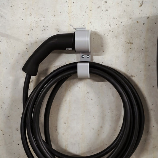 Kabelhalter Kompakt Seitlich mit Stecker und Kabel am Haken