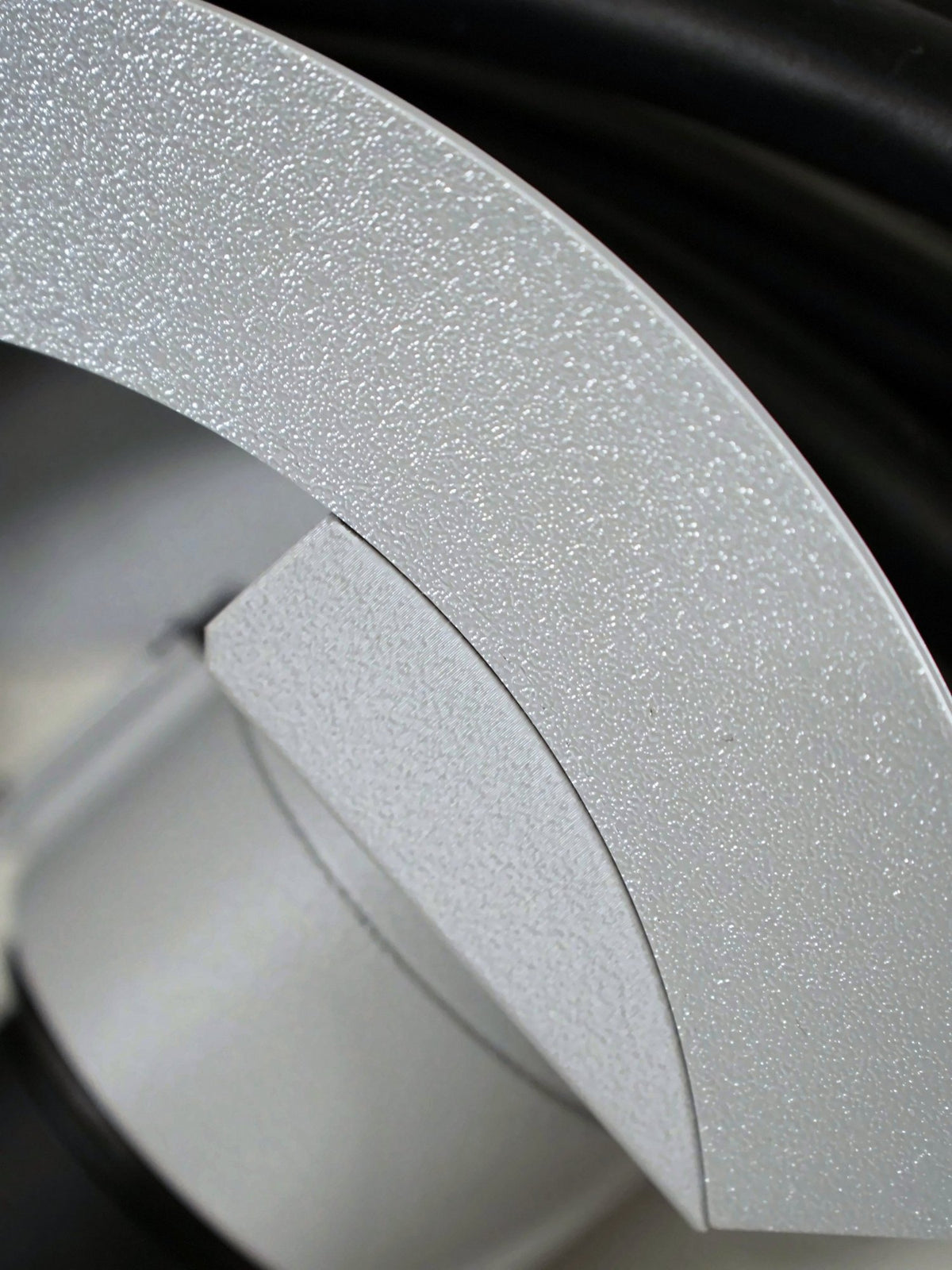 Oberflächenstruktur des 3D-gedruckten Kabelhalters, Makroaufnahme
